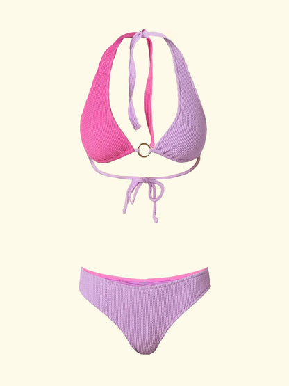 Women's Bikinis F**K High Triangle with Slip Lilac Fixed Briefs SW1201-LC