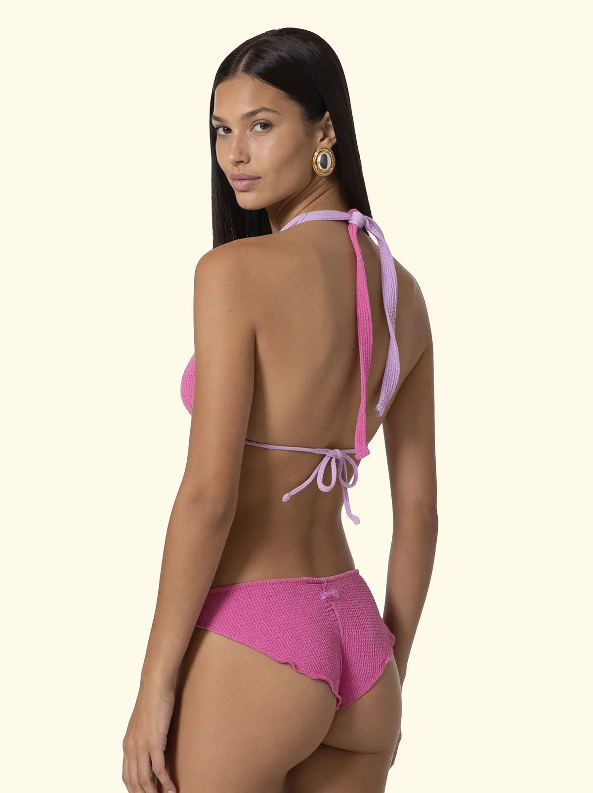 Women's Bikinis F**K High Triangle with Slip Lilac Fixed Briefs SW1201-LC