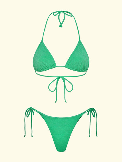 Women's Bikinis F**K Triangle with Slip Adjustable Water Green SW1800-AQ