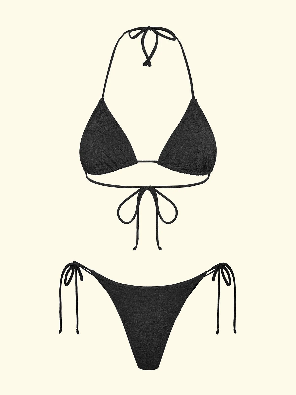 Women's Bikinis F**K Triangle with Slip Adjustable Black SW1800-BK