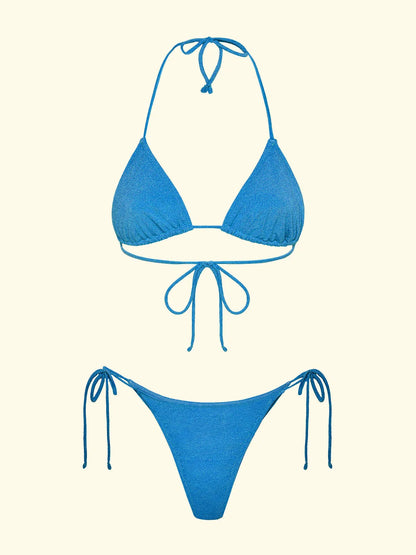 Women's Bikinis F**K Triangle with Slip Adjustable Light Blue SW1800-LG