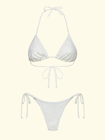 Women's Bikinis F**K Triangle with Slip Adjustable White SW1800-WH