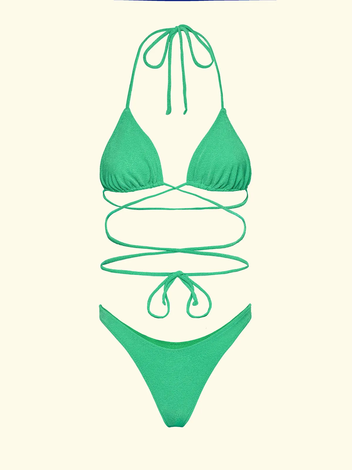 Women's Bikinis F**K Triangle with Slip American Fixed Water Green SW1801-AQ