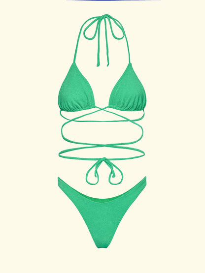 Women's Bikinis F**K Triangle with Slip American Fixed Water Green SW1801-AQ