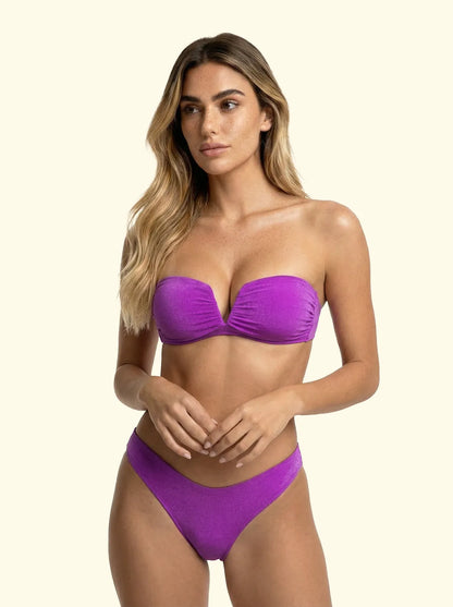 Women's Bikinis F**K V-band with underwire and Slip American Fixed Purple SW1802-PR