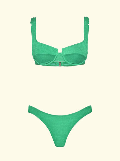 Women's Bikinis F**K Bra with Ferretto and Slip Brazilian Fixed Water Green SW1803-AQ