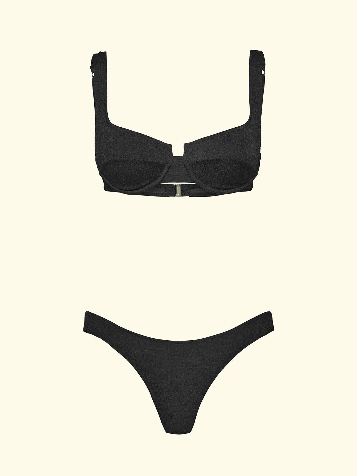 Women's Bikinis F**K Bra with Ferretto and Slip Brazilian Fixed Black SW1803-BK