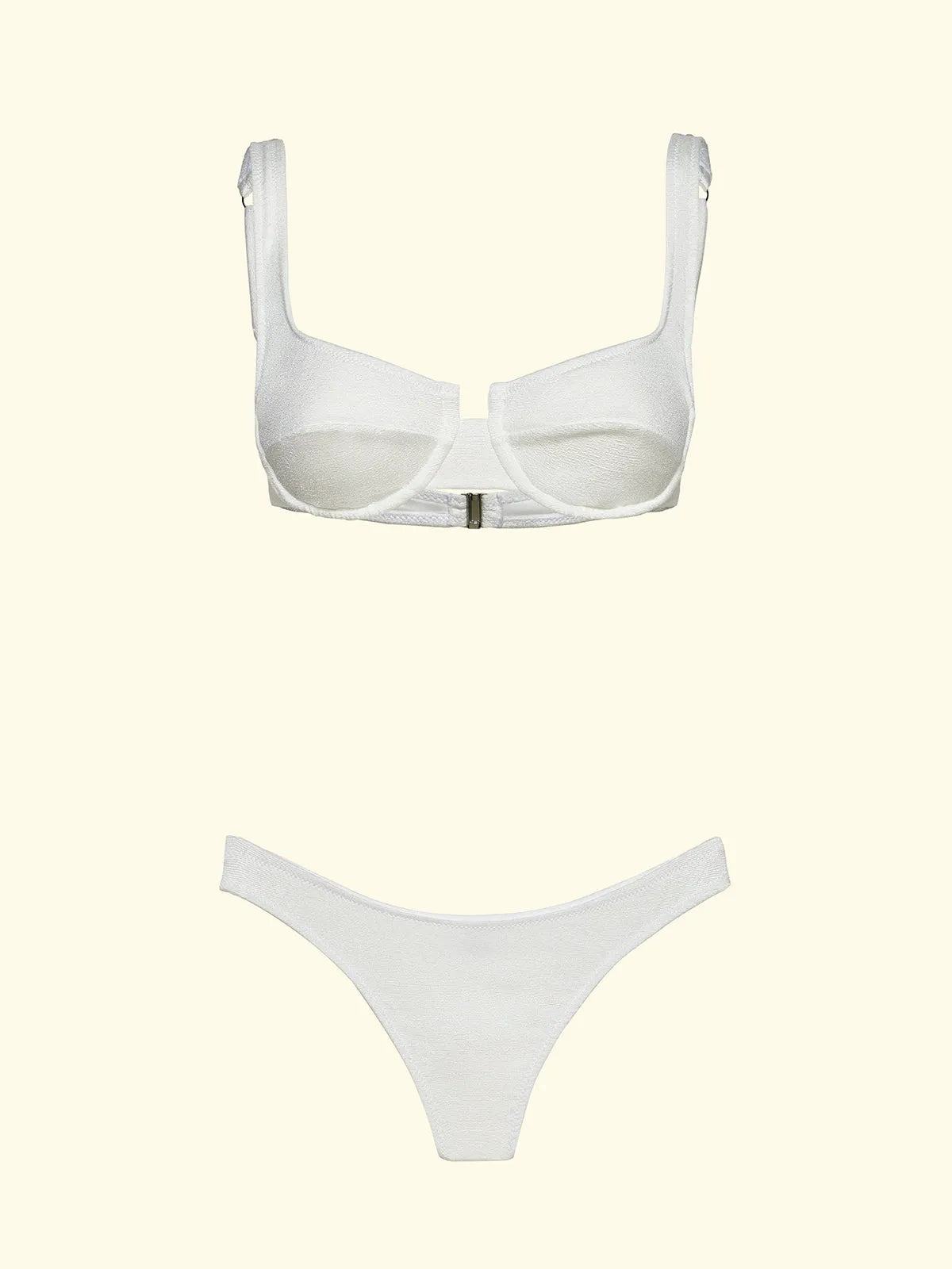 Women's Bikinis F**K Bra with Ferretto and Slip Brazilian Fixed White SW1803-WH
