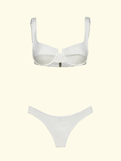 Women's Bikinis F**K Bra with Ferretto and Slip Brazilian Fixed White SW1803-WH