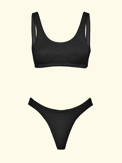Women's Bikinis F**K Top with Slip American Fixed Black SW1807-BK