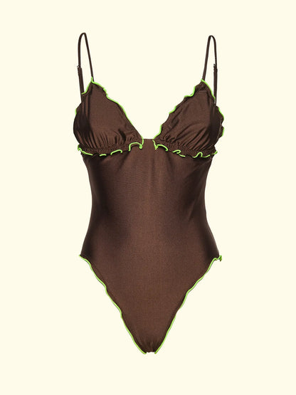 Women's Monokini F**K Brown SW1910-BN
