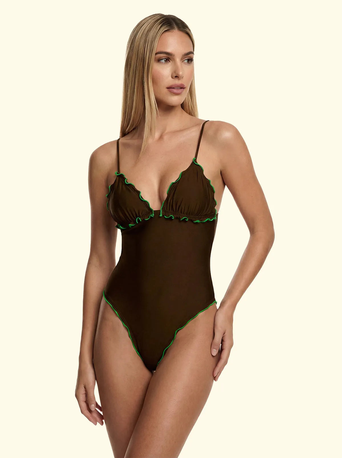 Women's Monokini F**K Brown SW1910-BN