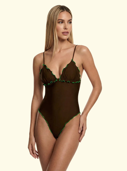 Women's Monokini F**K Brown SW1910-BN