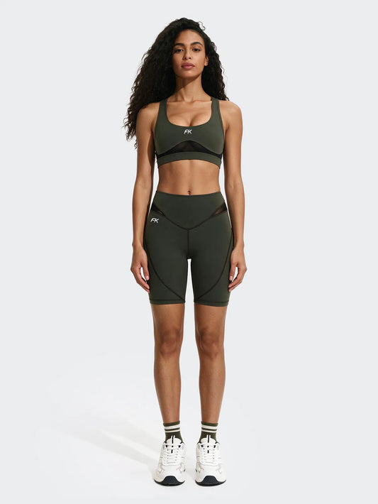 Top Sportivo Donna F**K Verde Militare WW0206-MG