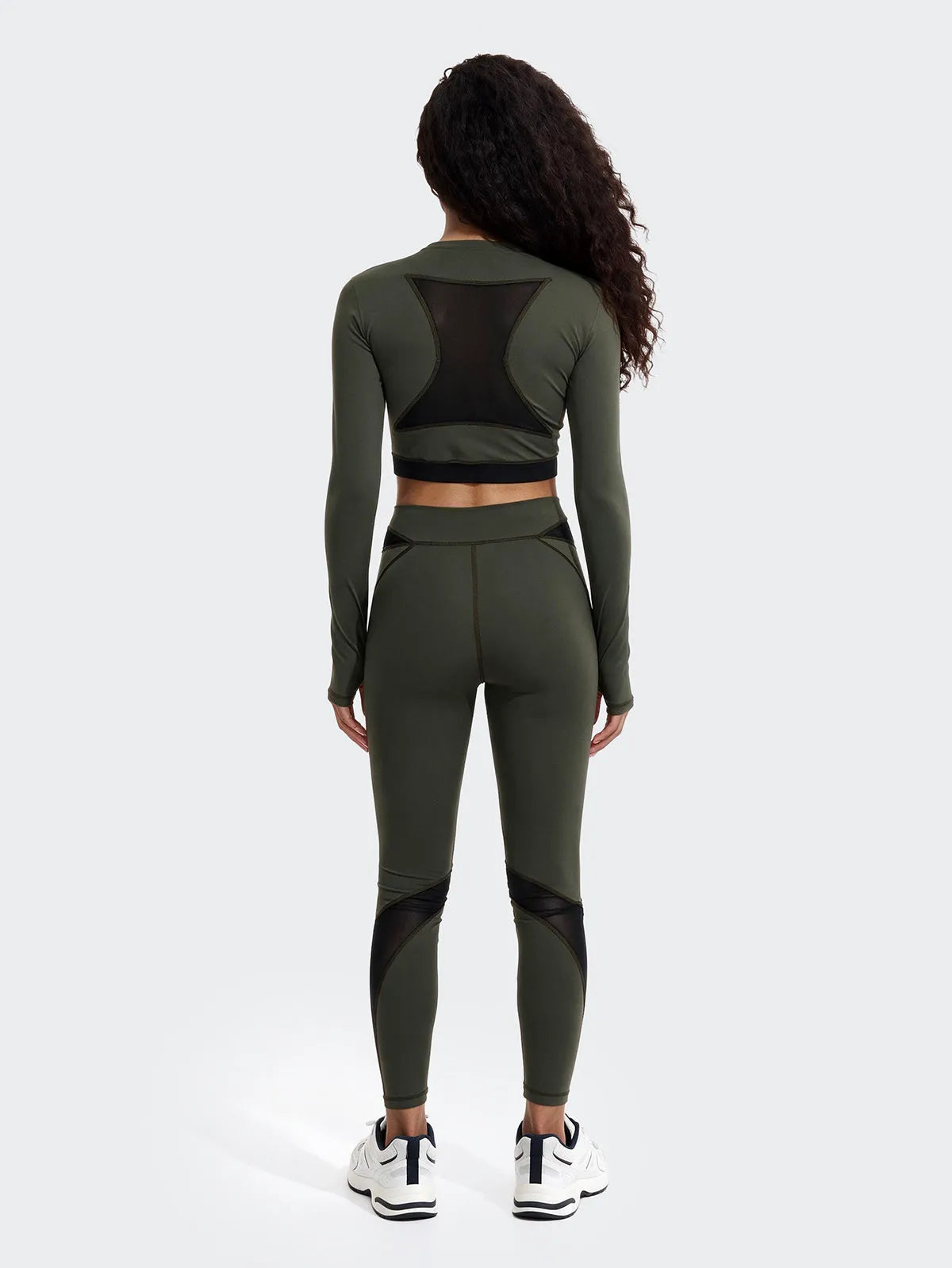 Crop Top Manica Lunga Donna F**K Verde MIlitare WW0208-MG