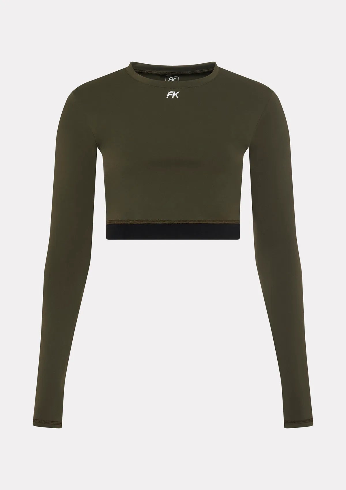 Crop Top Manica Lunga Donna F**K Verde MIlitare WW0208-MG