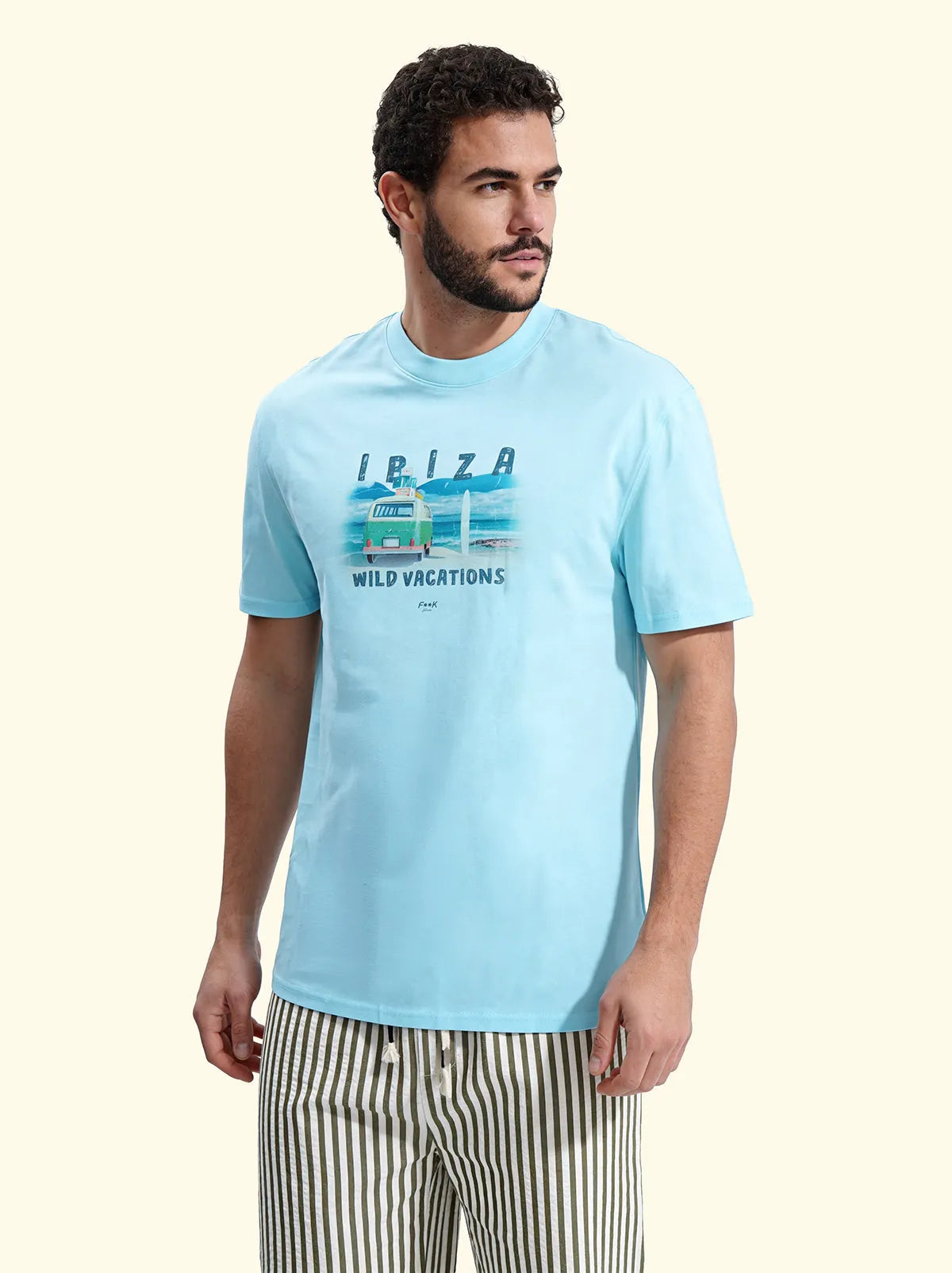 Men's T-Shirt F**K Celeste SM6008-CL