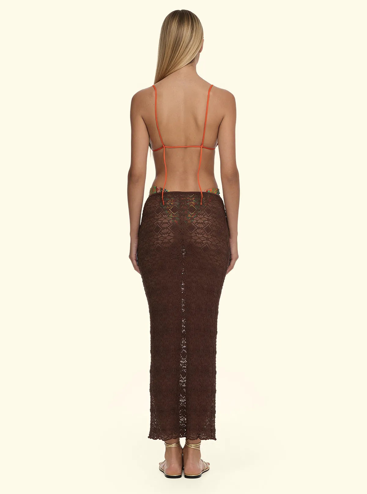 Women's Long Skirt F**K Brown SW0208-BN